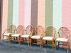 Set of Six McGuire Style Cracked Ice Rattan Dining Chairs
