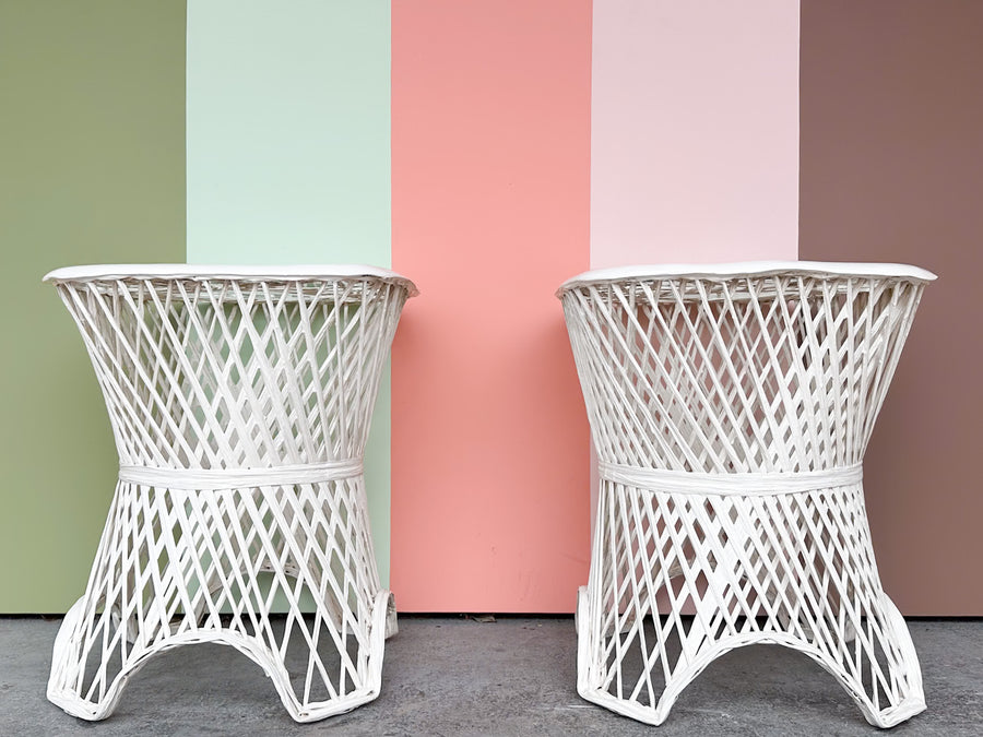Pair of Russell Woodard Webspun Side Tables