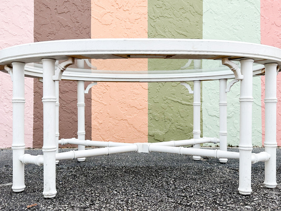 Oval Faux Bamboo Coffee Table