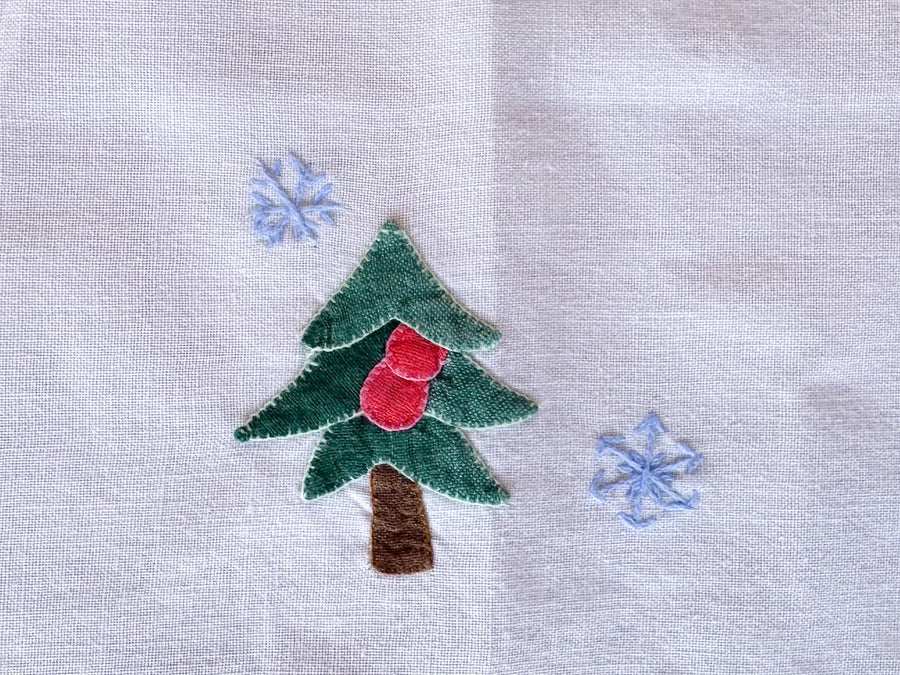 Set of Five Colorful Embroidered Placemats