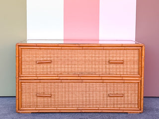 Low Slung Coastal Rattan Chest