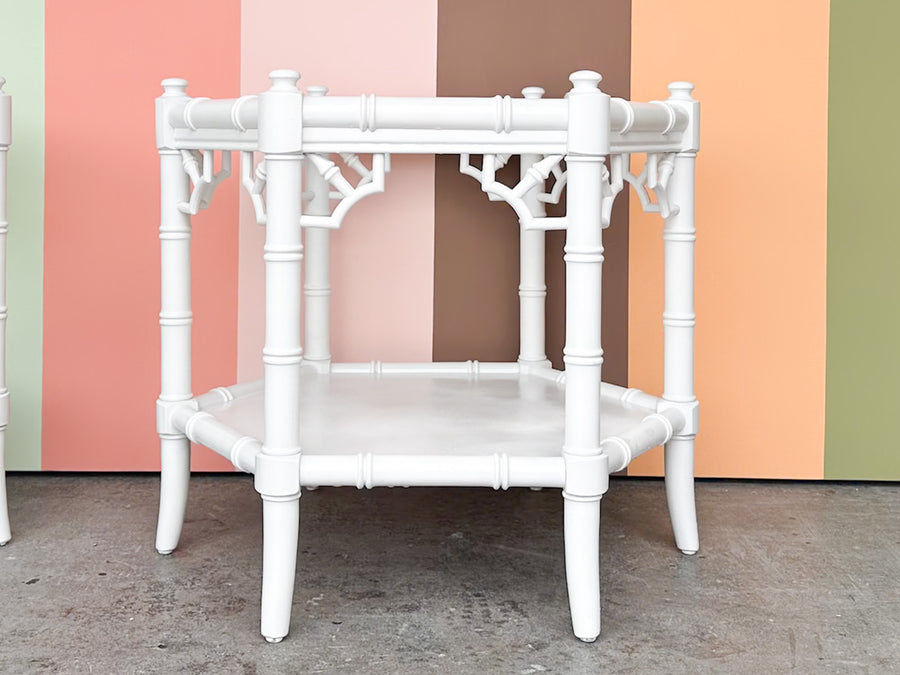 Pair of Thomasville Faux Bamboo Side Tables