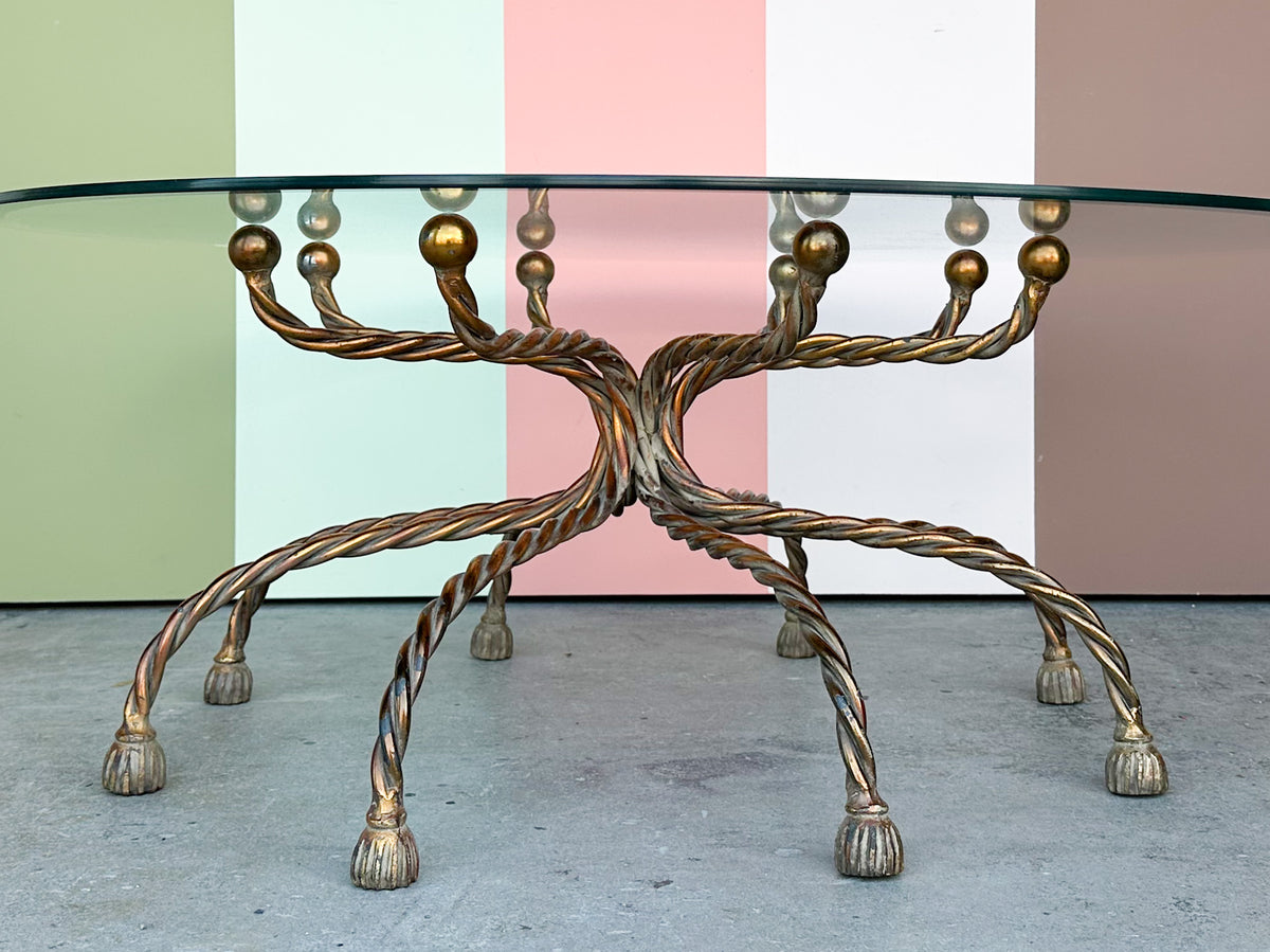 Regency Style Metal Tassel Coffee Table