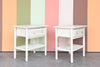 Pair of Rattan and Cane Nightstands