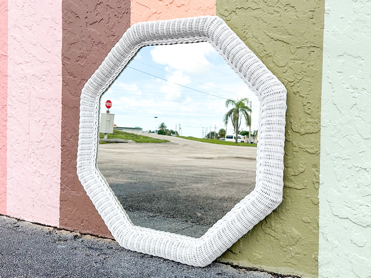 Wicker Chic Hexagon Mirror