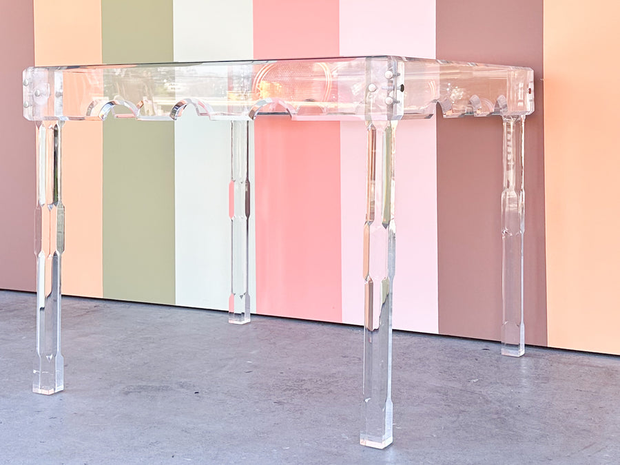 Scalloped Lucite Game Table