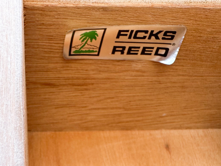 Pair of Oversized Wicker Ficks Reed Nightstands