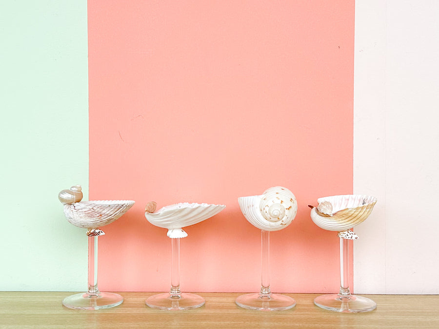 Set of Four Kips Bay Show House Shell Chic Coupes