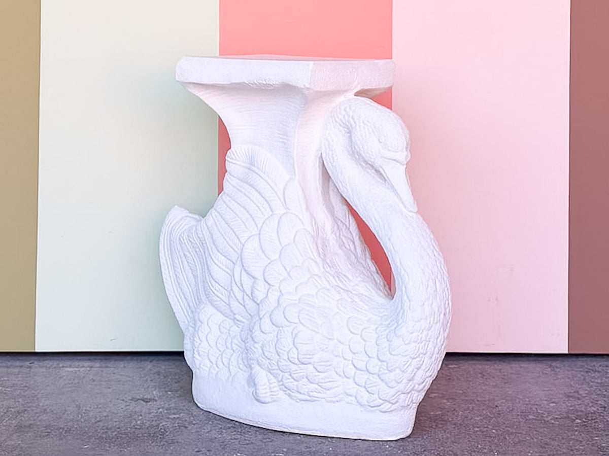 Plaster Swan Garden Seat