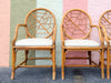 Set of Six McGuire Style Cracked Ice Rattan Dining Chairs