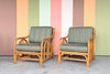Pair of Old Florida Rattan Lounge Chairs
