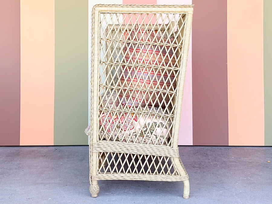 High Back Braided Rattan and Wicker Sette