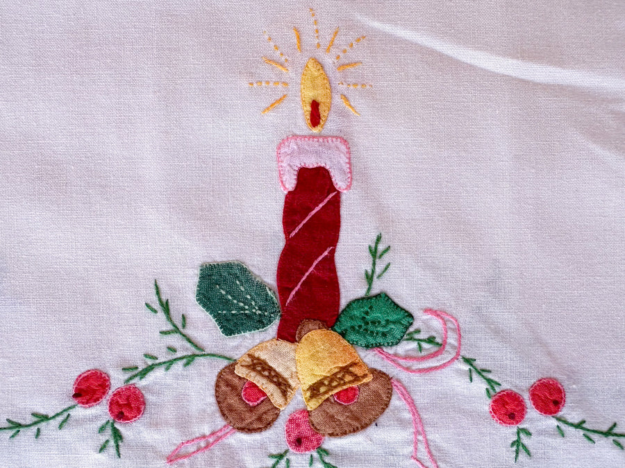 Set of Five Colorful Embroidered Placemats