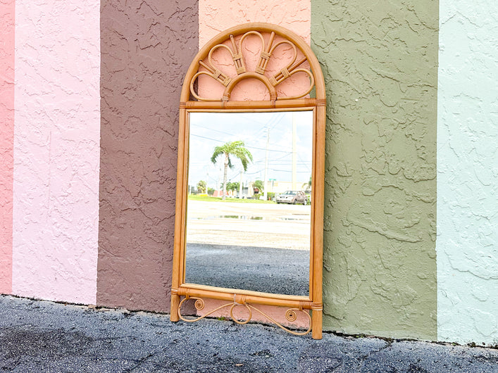 Petite Rattan Sunburst Mirror