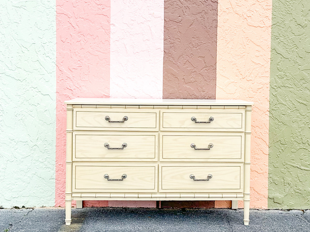 Faux Bamboo Double Dresser