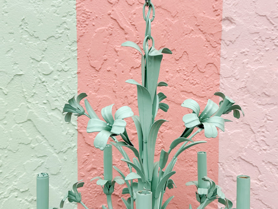 Southfield Green Floral Tole Chandelier