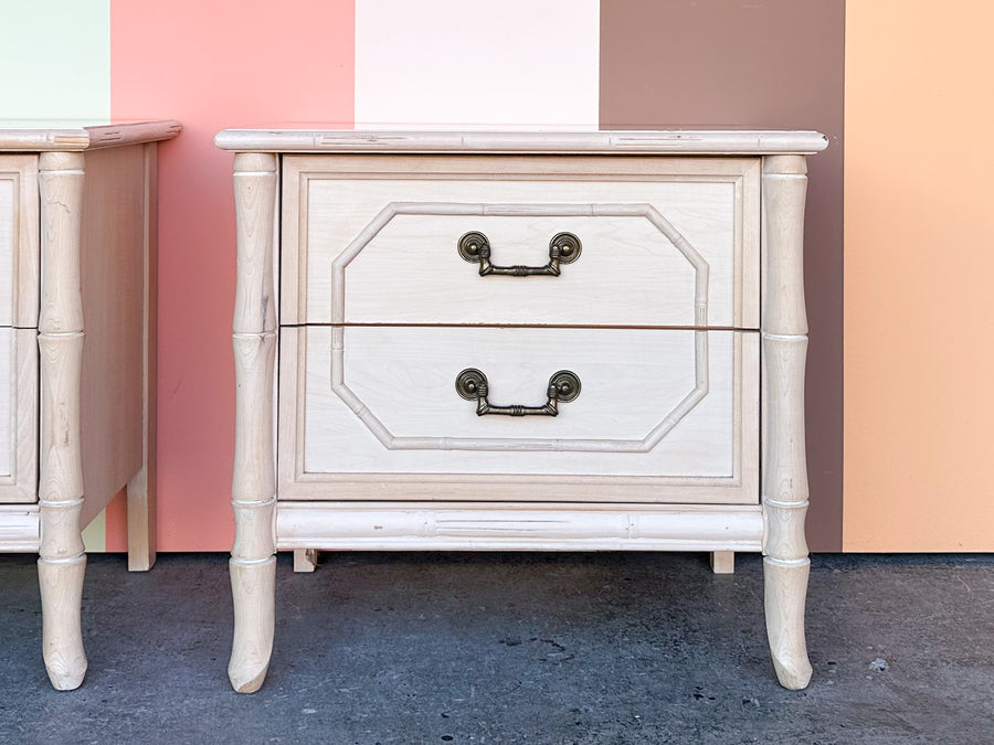 Pair of Faux Bamboo Nightstands