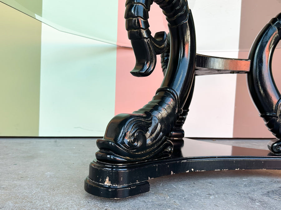 Wood Carved Koi Fish Coffee Table