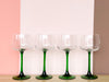 Set of Nine French Green Wine Glassware