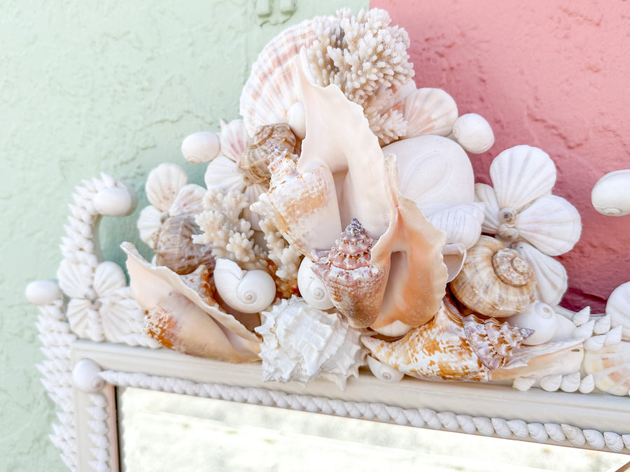 Beautiful Blush Shell Mirror