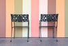 Set of Four Shell Motif Cast Iron Chairs