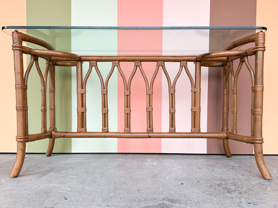 Cathedral Style Rattan Console