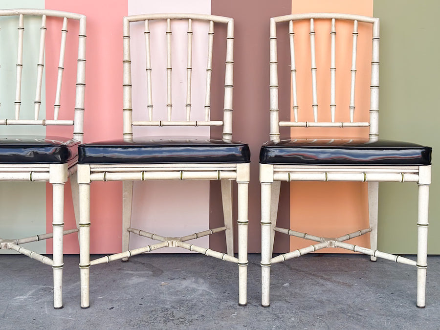Set of Four Drexel Faux Bamboo Dining Chairs