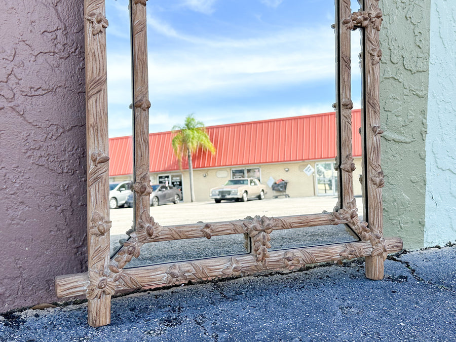 Faux Bois Lattice Mirror