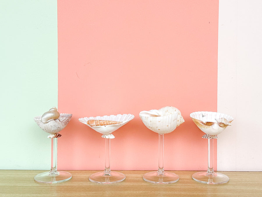 Set of Four Kips Bay Show House Shell Chic Coupes
