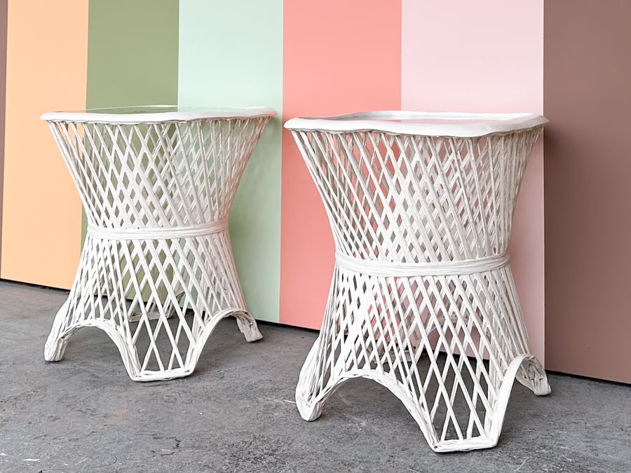 Pair of Russell Woodard Webspun Side Tables