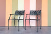 Set of Four Shell Motif Cast Iron Chairs