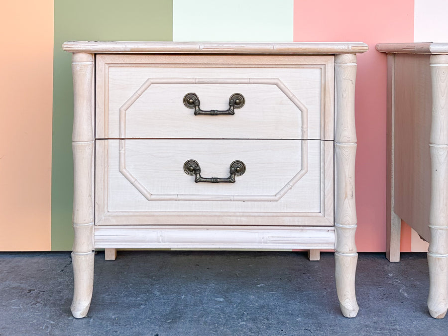 Pair of Faux Bamboo Nightstands