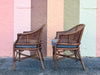Pair of Handsome Cane Barrel Chairs