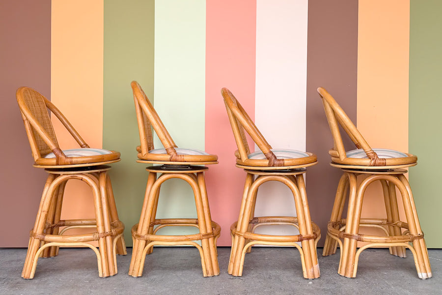 Set of Four Old Florida Counter Stools