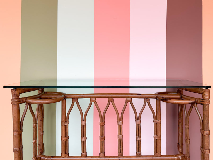 Cathedral Style Rattan Console