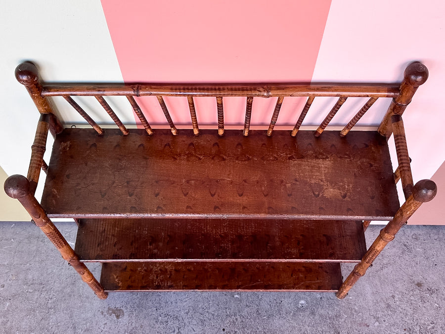 West Indies Style Wood and Bamboo Shelf