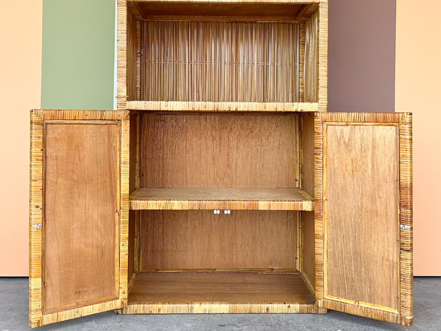 Island Style Rattan Wrapped Cabinet
