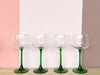 Set of Nine French Green Wine Glassware