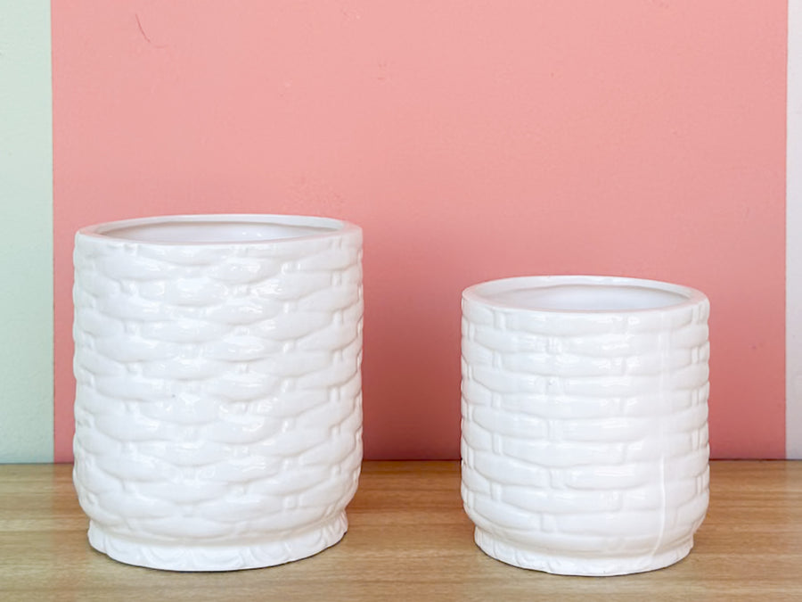 Set of Four Japanese Faux Bamboo Cachepots