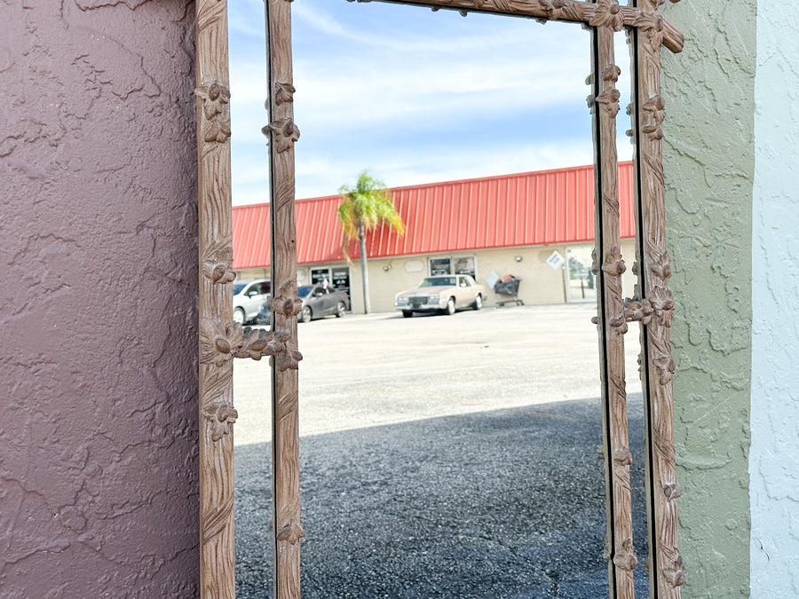 Faux Bois Lattice Mirror