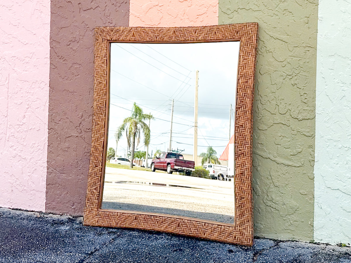 Woven Rattan Mirror