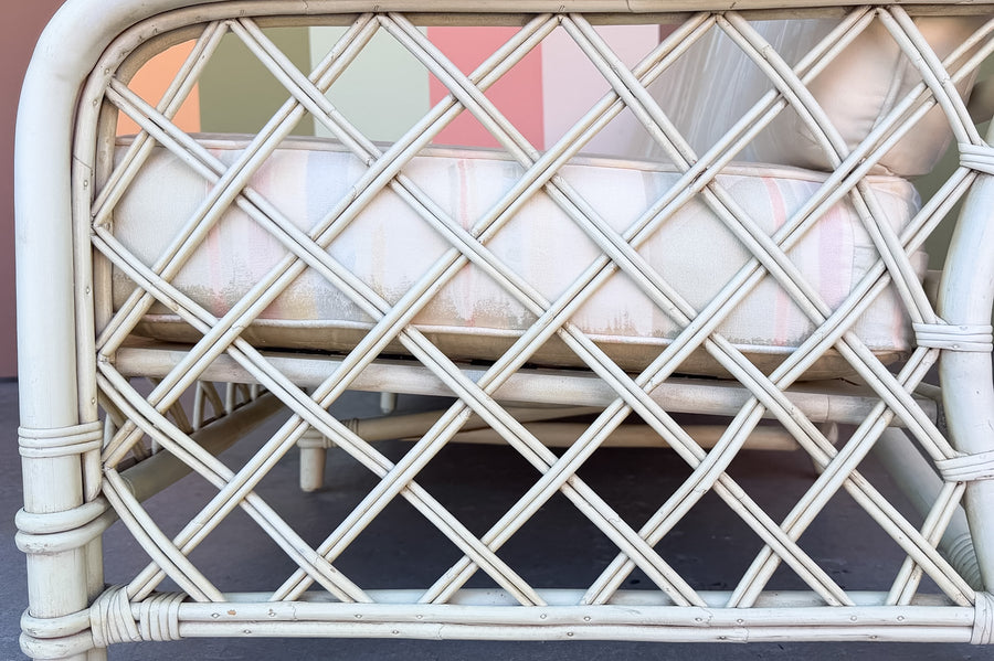 Ficks Reed Rattan Lattice Sofa