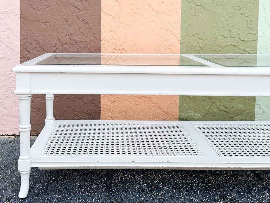 Faux Bamboo and Cane Coffee Table
