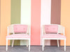 Pair of Faux Bamboo and Cane Barrel Chairs