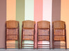 Set of Four Bamboo and Cane Folding Chairs