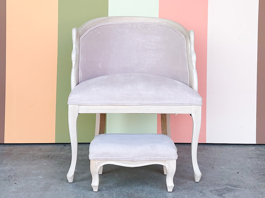 Fab Swan Barrel Chair and Foot Stool