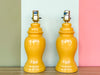 Pair of Petite Yellow Ginger Jar Lamps