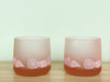 Set of Eight Pink Seashell Glassware