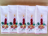 Set of Five Colorful Embroidered Placemats