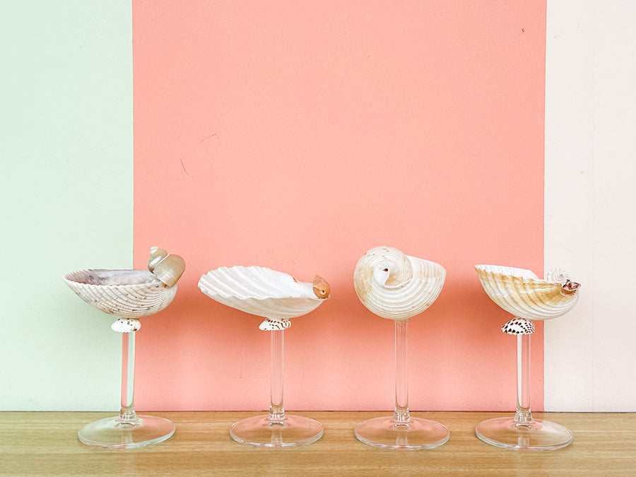 Set of Four Kips Bay Show House Shell Chic Coupes